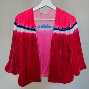 Amanda Bond Sweater Women's Size Medium Crushed Red Velvet Bolero Silk Lined